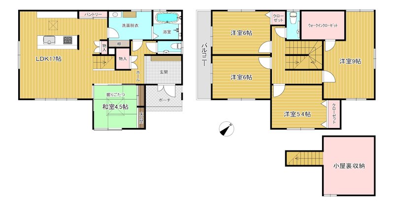 守山市焔魔堂町　未入居戸建 間取図・土地図