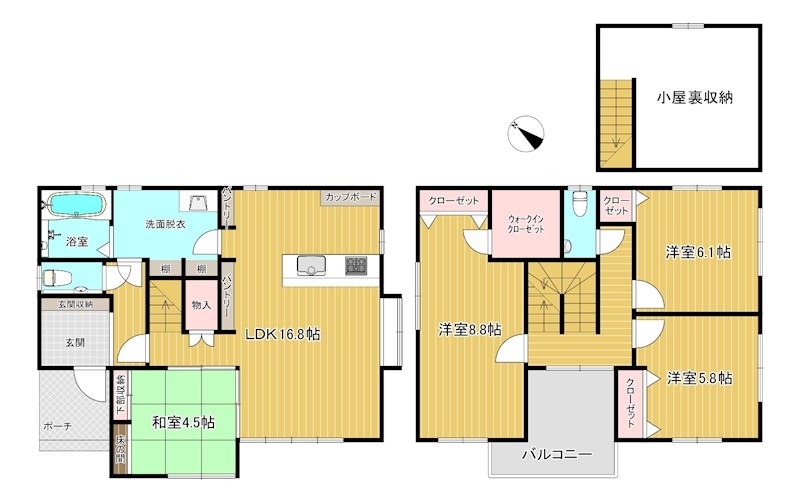 三上 築後未入居戸建 【2-6号地】 間取図・土地図