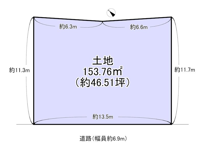 草津市野路東5丁目　建築条件なし土地 間取図・土地図