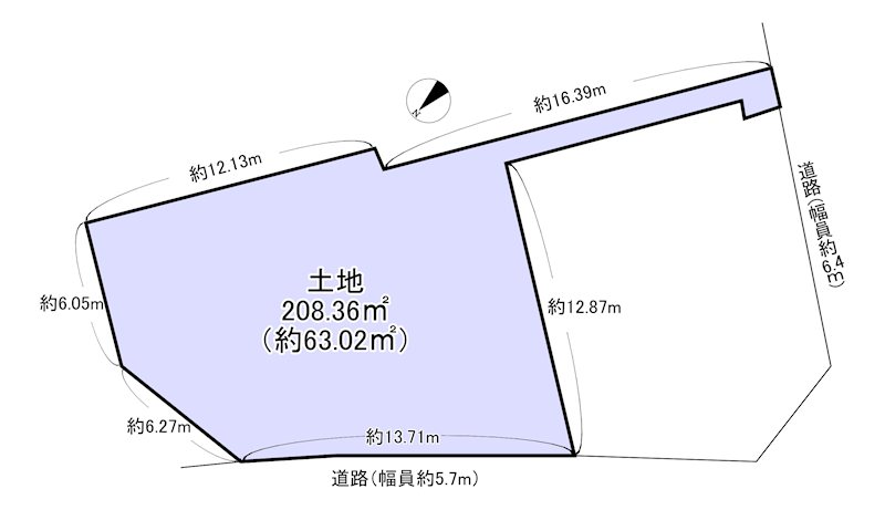 守山市伊勢町　建築条件なし土地 間取図・土地図