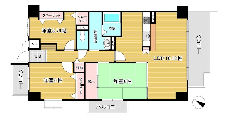 ヴェルドミール栗東　703号室 間取図・土地図