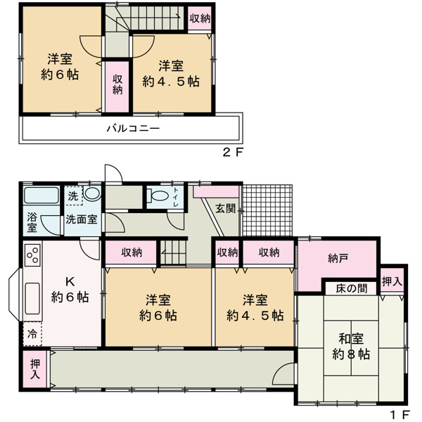 甲府市山宮町　中古 間取図・土地図