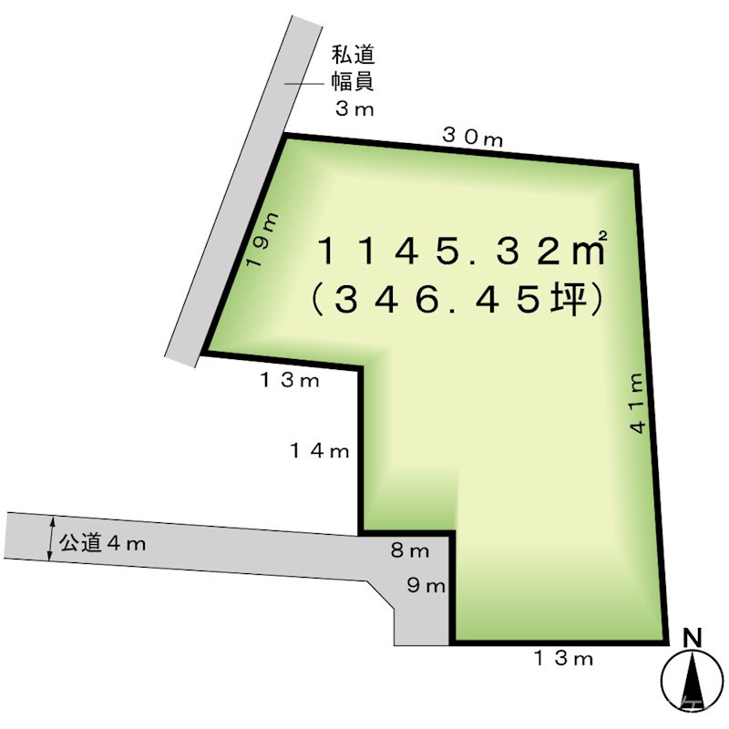 甲府市国母4丁目土地 間取図・土地図