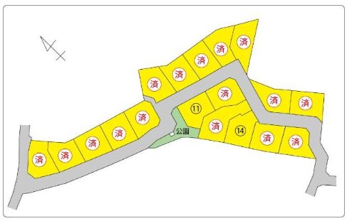 昭和町西条　18区画分譲地　No.14 間取図・土地図