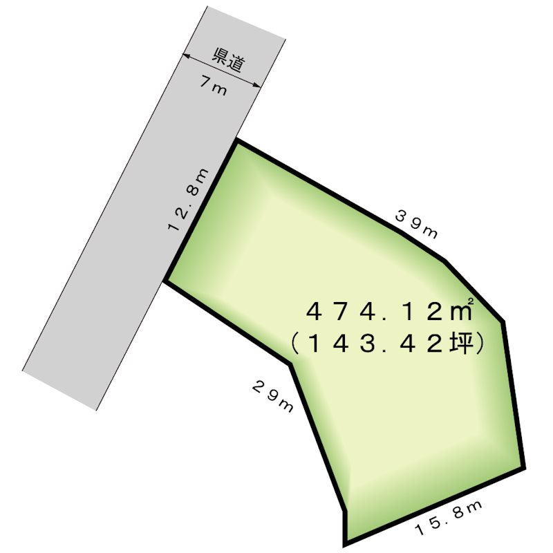 韮崎市穂坂町柳平　土地 間取図・土地図