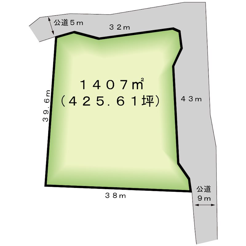 甲斐市団子新居　土地 間取図・土地図