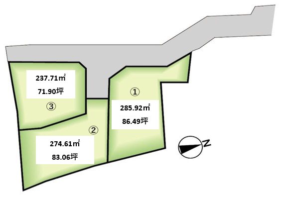 甲府市屋形3丁目3区画分譲地　区画１ 区画図