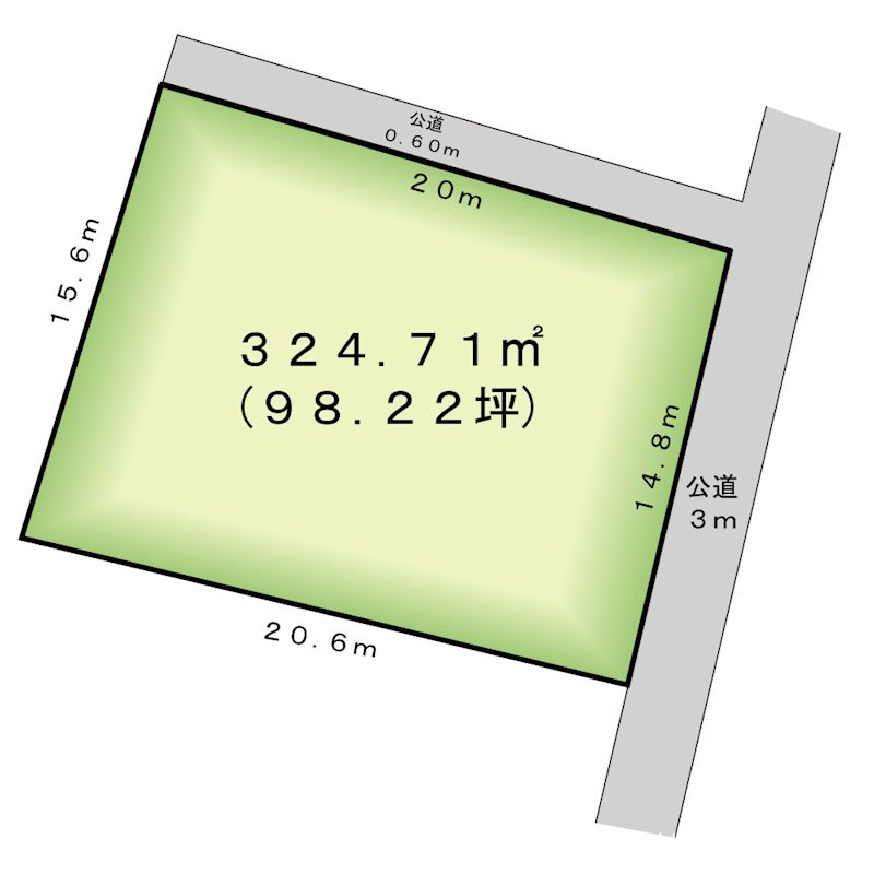 山梨県甲府市大和町1-33 間取図・土地図