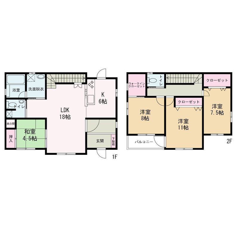 甲府市白井町　中古 間取図・土地図