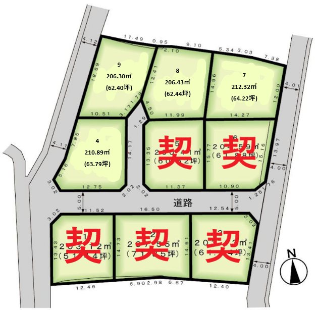 中央市西花輪区画7 間取図・土地図