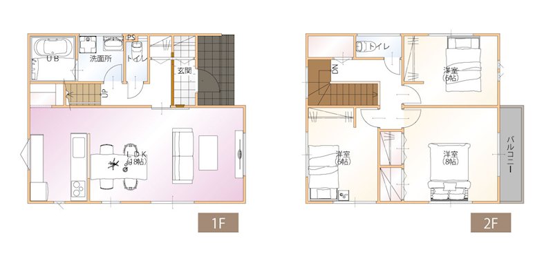 甲府市大里町新築建売住宅「TYPE-S」 間取図・土地図