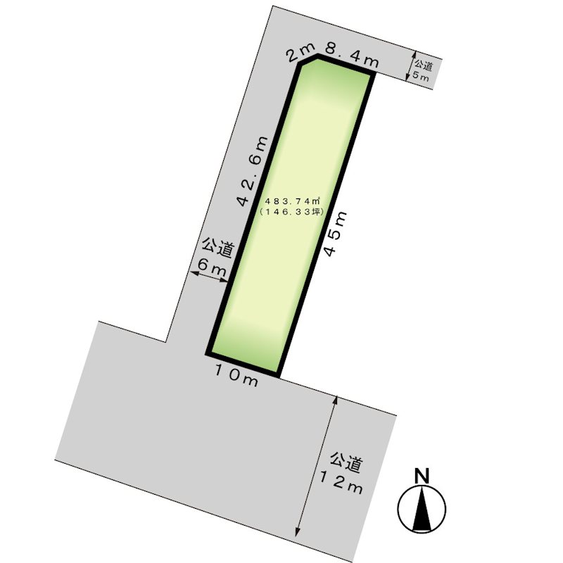 甲府市丸の内3丁目　土地 間取図・土地図