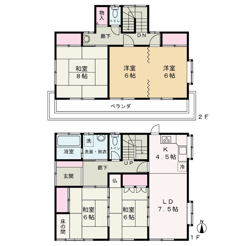 甲斐市境　中古 間取図・土地図
