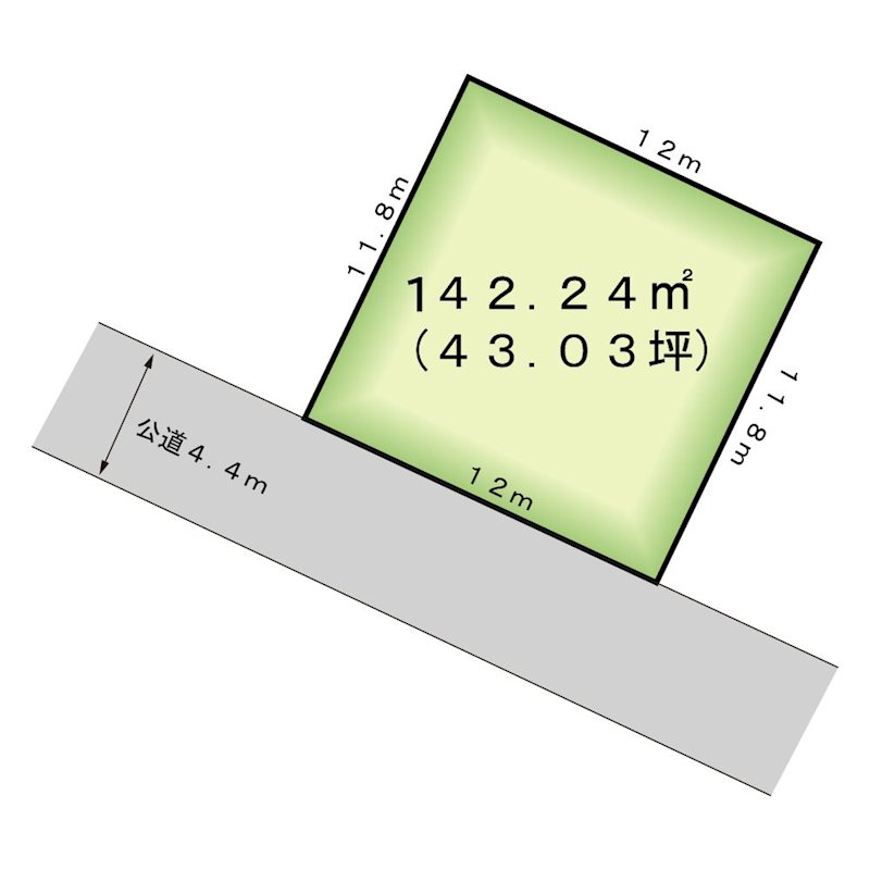 甲府市国母2丁目　土地 間取図・土地図