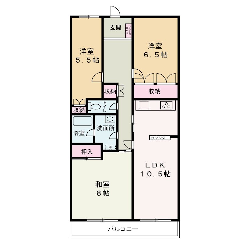 山梨県甲府市里吉４丁目 間取図・土地図