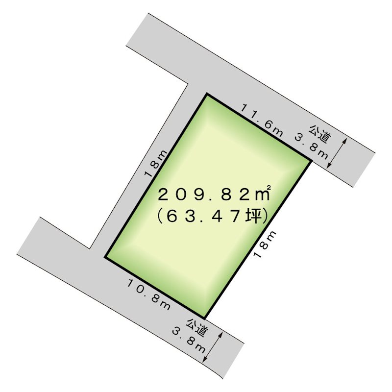 甲府市国母３丁目　土地 間取図・土地図