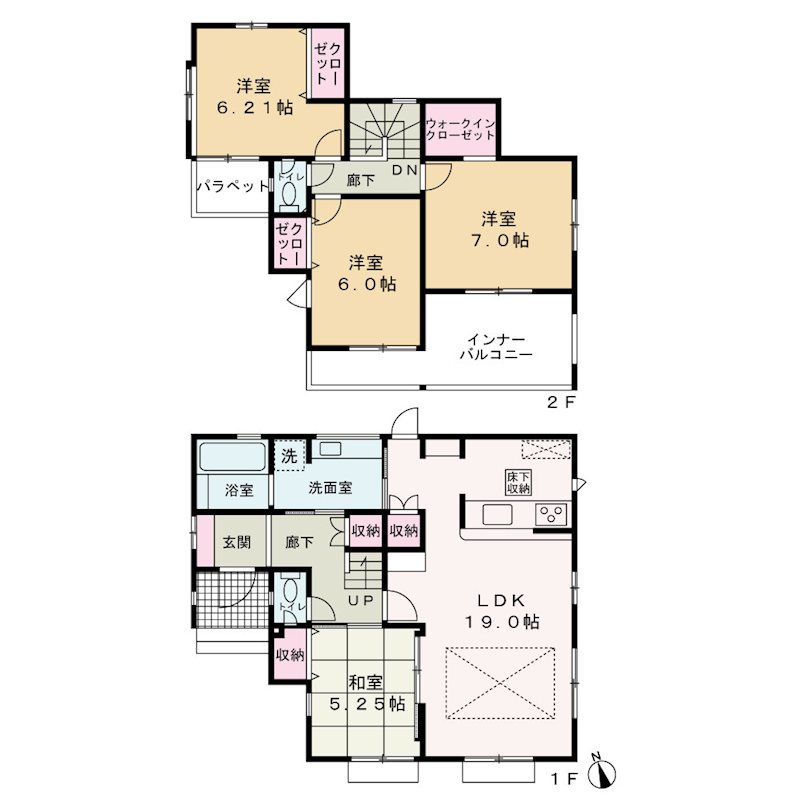 甲府市羽黒町全3棟1号棟　新築戸建 間取図・土地図
