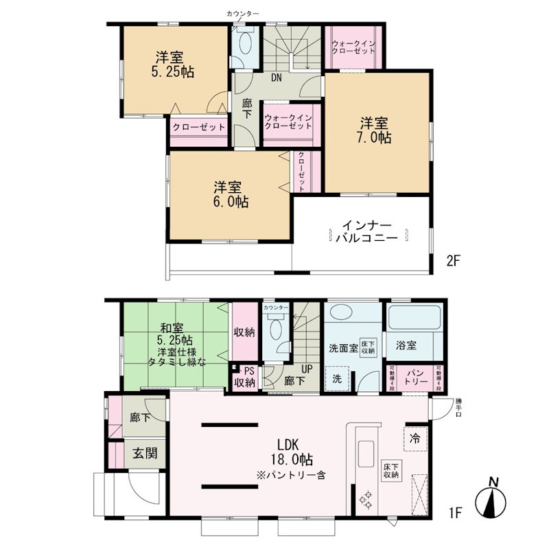 甲府市羽黒町　新築戸建 間取図・土地図