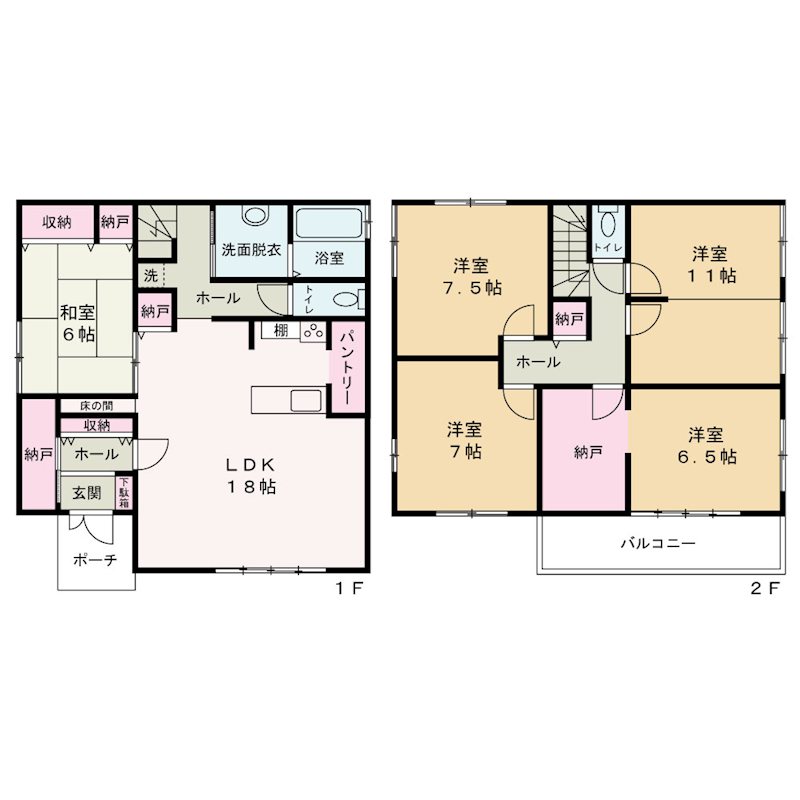 甲斐市富竹新田　中古 間取図・土地図