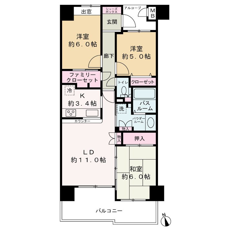 サーパスシティ貢川本町壱番館 間取図・土地図
