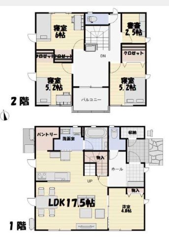 昭和町河東中島⑧　新築戸建て 間取図・土地図