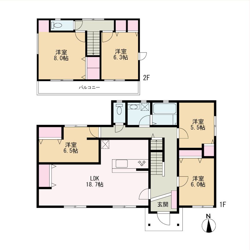 甲斐市竜王　中古 間取図・土地図