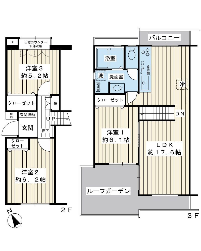 入船中央エステート52号棟 間取図・土地図