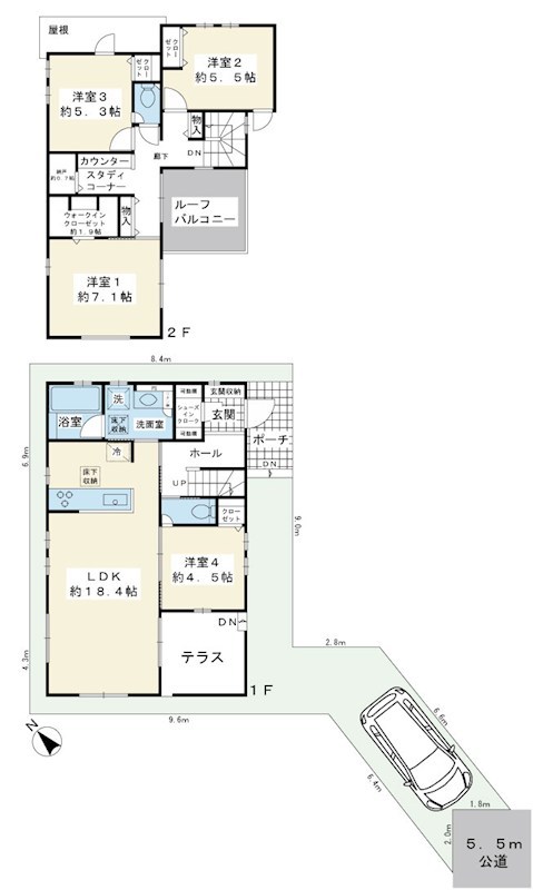 浦安市東野2丁目戸建 間取図・土地図