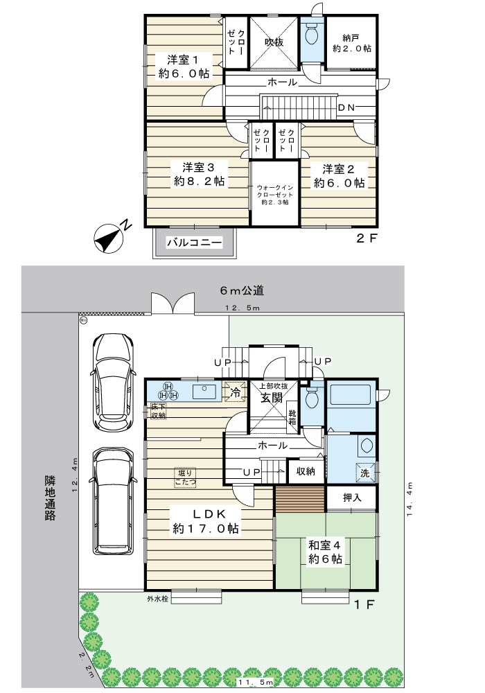 浦安市美浜3丁目戸建 間取図・土地図