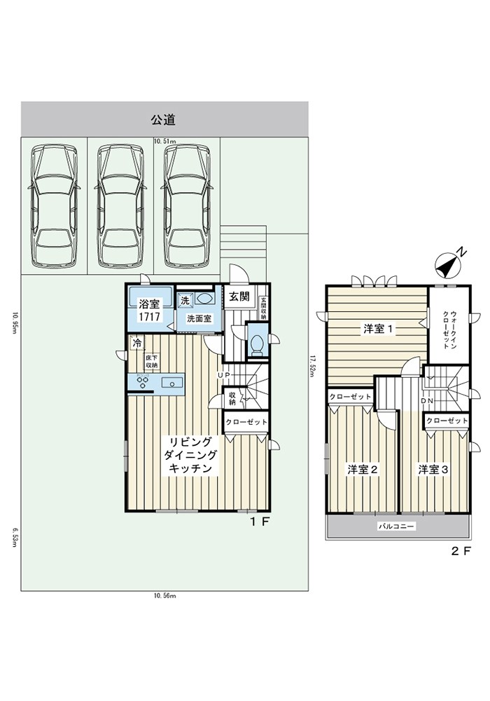 浦安市今川2丁目戸建 間取図・土地図