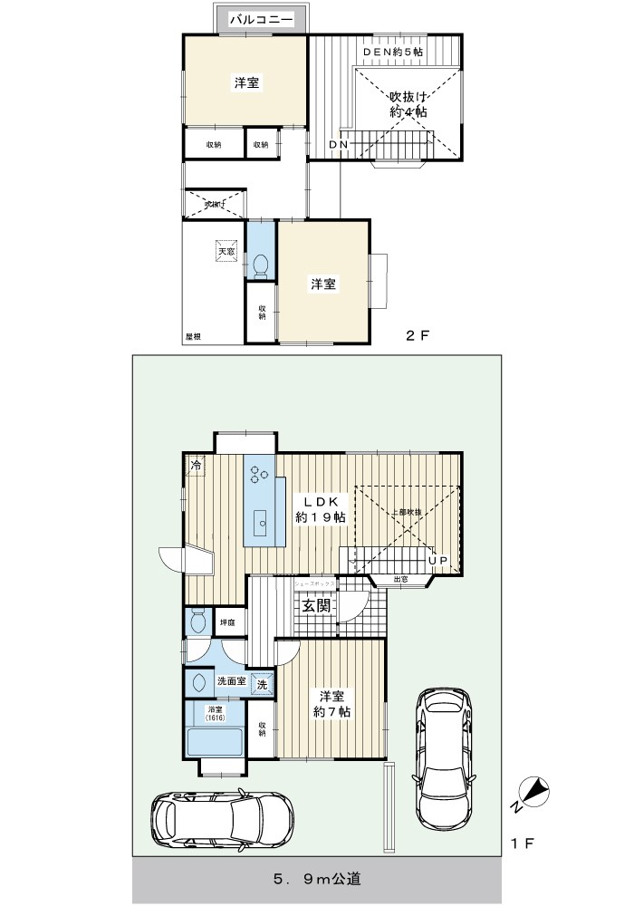 浦安市海楽2丁目戸建 間取図・土地図