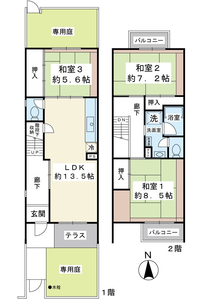 見明川団地1号棟 間取図・土地図