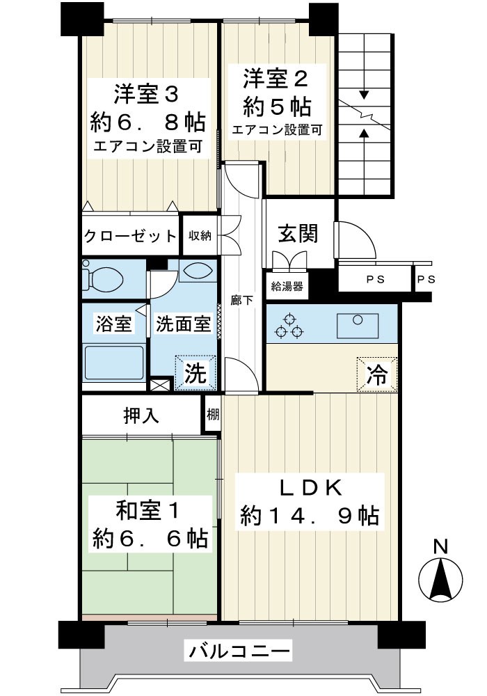 入船西エステート2号棟 間取図・土地図