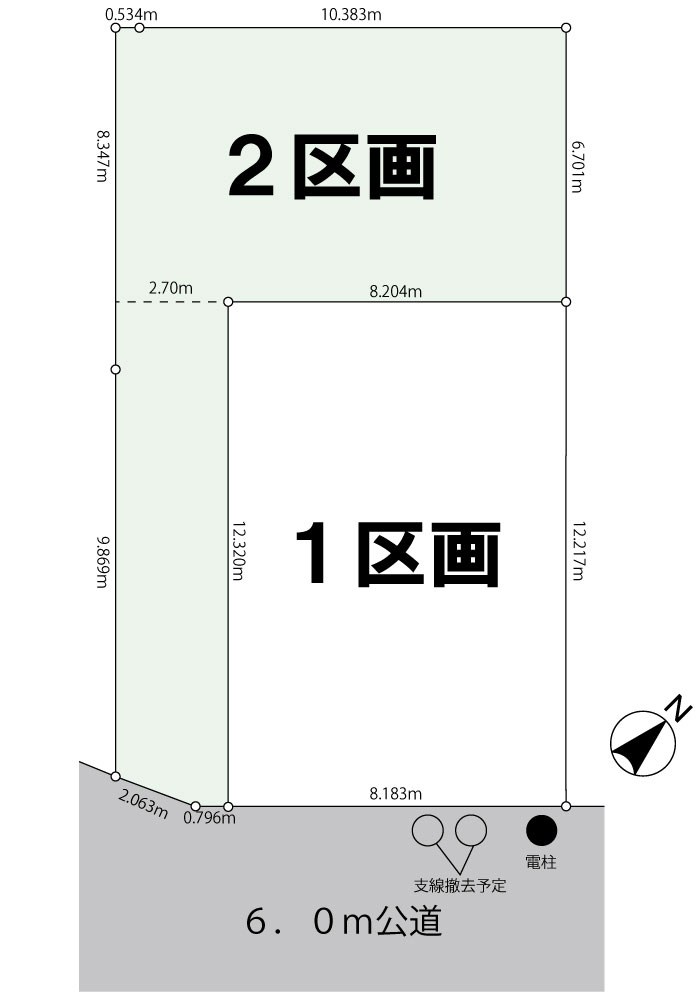 浦安市海楽2丁目土地2区画 間取図・土地図