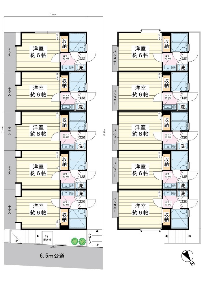 浦安市富士見1丁目売りアパート 間取図・土地図