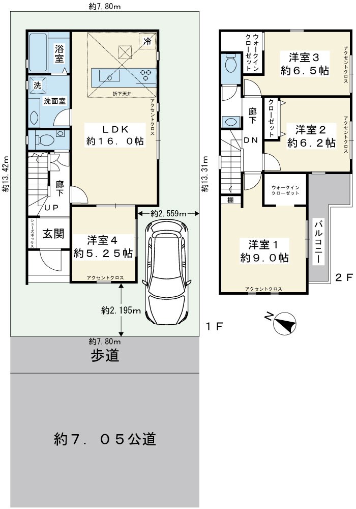 浦安市堀江1丁目新築戸建 間取図・土地図