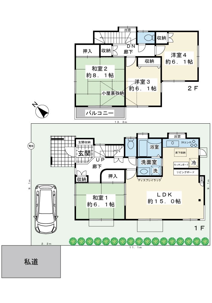 浦安市東野2丁目戸建 間取図・土地図