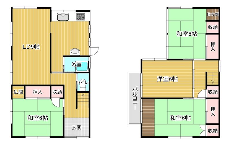 小倉南区蜷田若園1丁目1-44（中古戸建） 間取図・土地図