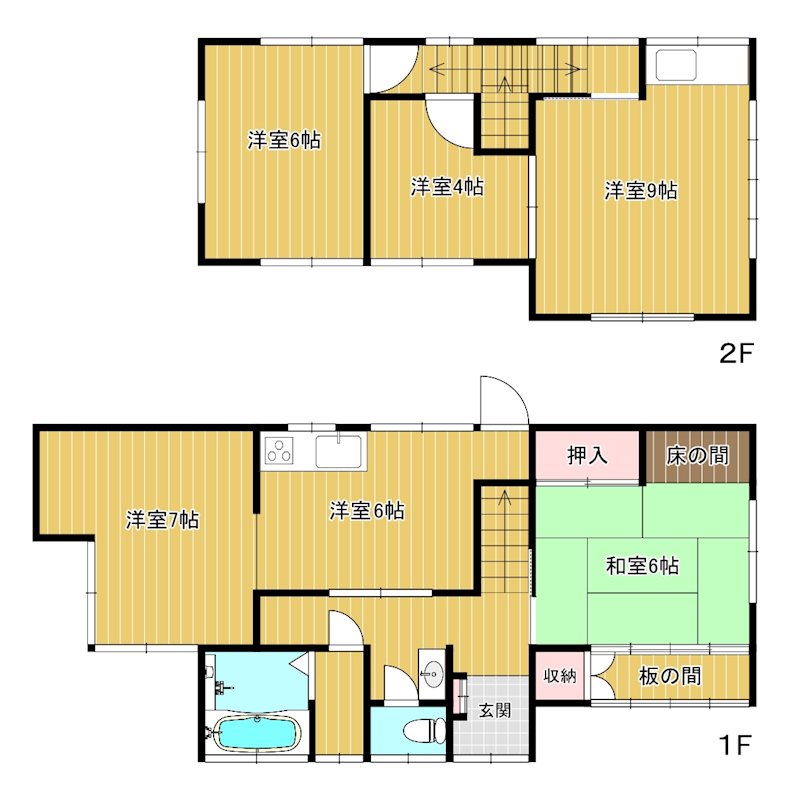戸畑区牧山2丁目(UF)中古戸建 間取図・土地図