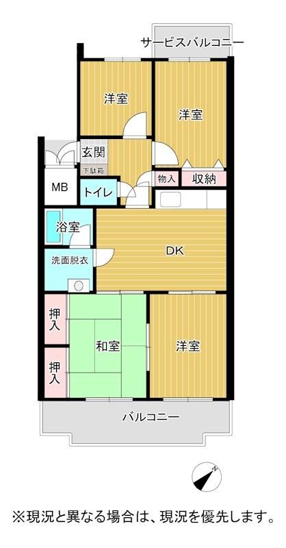小倉南区朽網西6丁目　エクレール朽網（UF）中古マンション 間取図・土地図