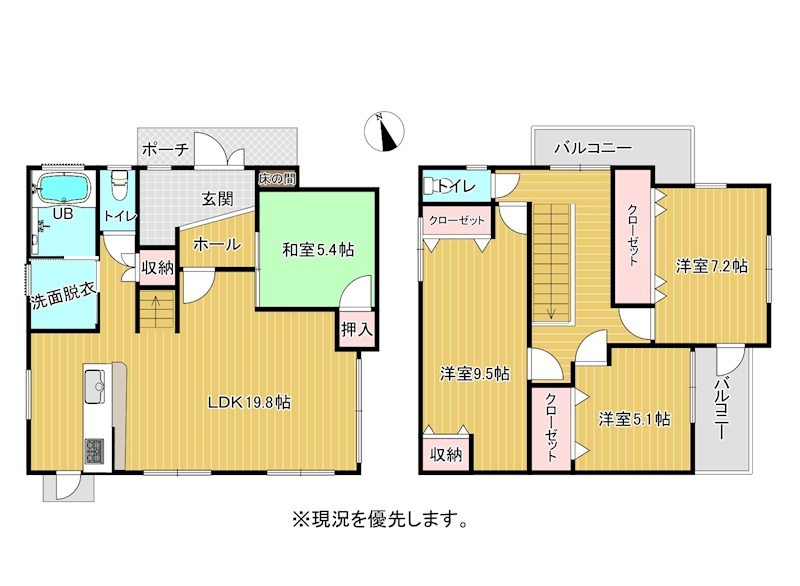 小倉南区吉田にれの木坂2丁目　（中古戸建） 間取図・土地図