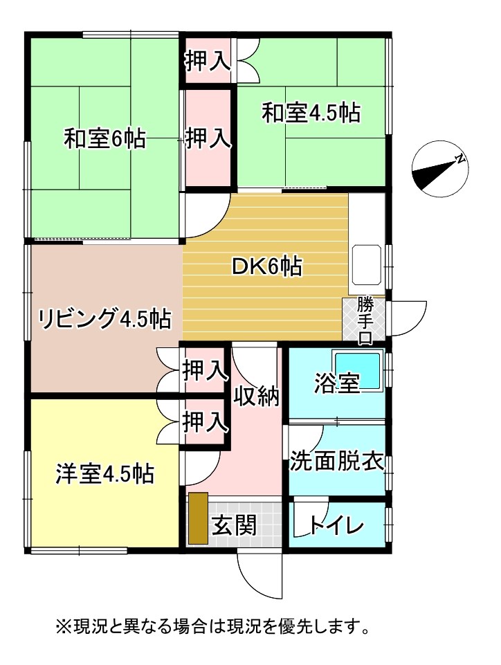 八幡西区塔野3丁目　(UF)　中古戸建 間取図・土地図