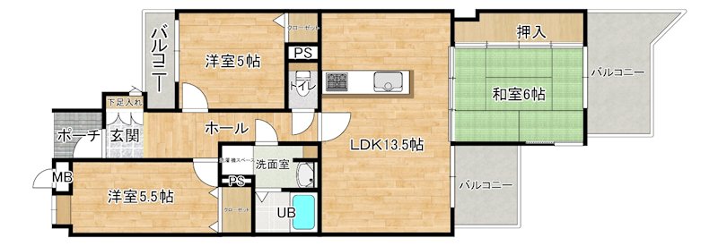 小倉北区上到津３丁目アールフォーレ到津オブジェⅢ　UF（中古マンション） 間取図・土地図