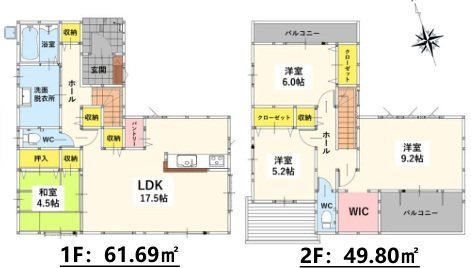 小倉南区津田新町1丁目4期　(YT)　新築戸建 間取図・土地図
