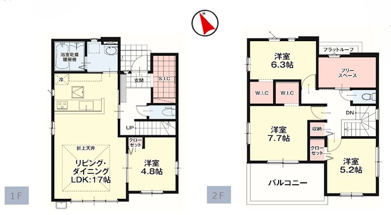 戸畑区一枝　1期　(KI)　新築戸建 間取図・土地図
