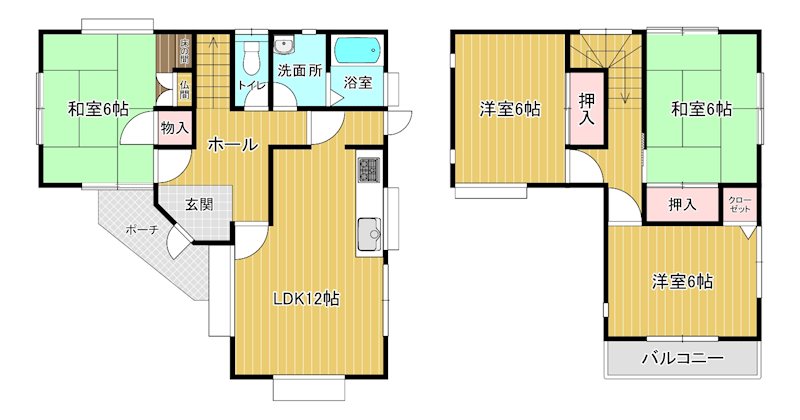 小倉南区長行西4丁目　(UF)　中古戸建 間取図・土地図