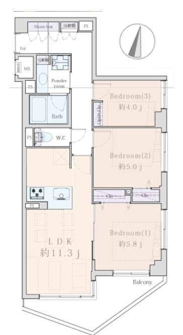 クレストフォルム奥沢 間取り図