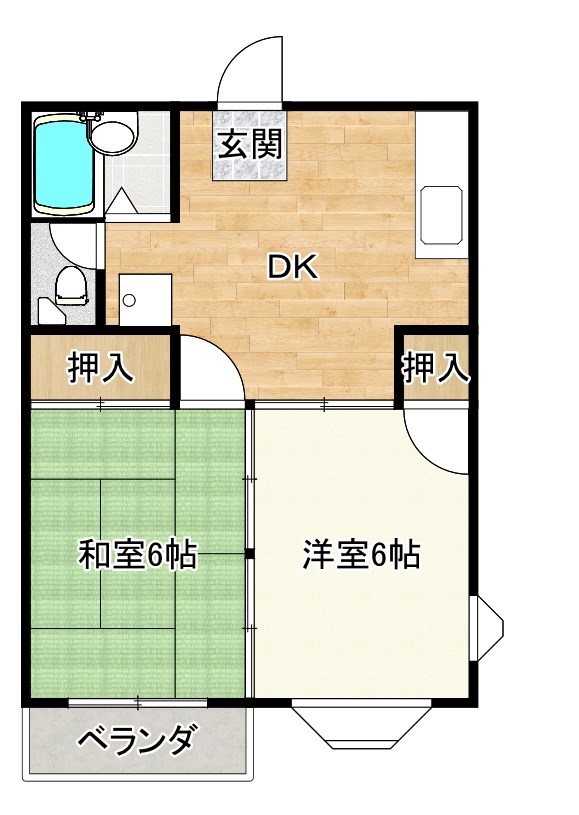 ベルプラージュ久ノ浜　中古アパート　久之浜町久之浜 間取図・土地図
