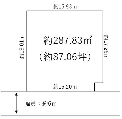 価格改定しました！石森土地　緑豊か87.06坪更地です！ 間取図・土地図