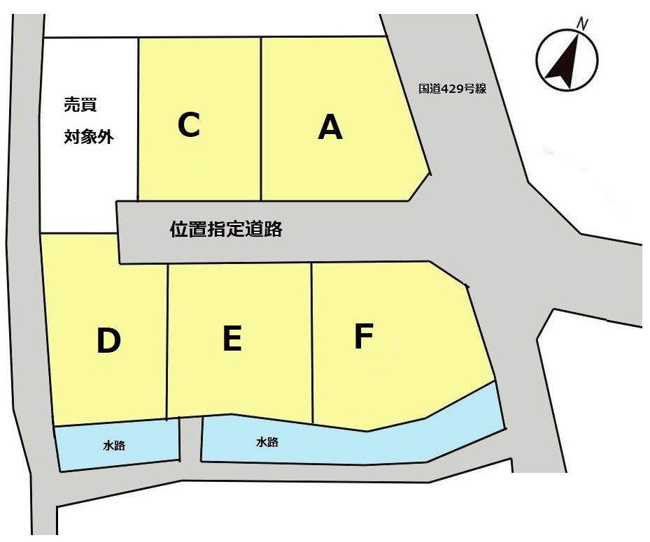 岡山市北区足守　分譲地【全5区画】D号地 間取図・土地図